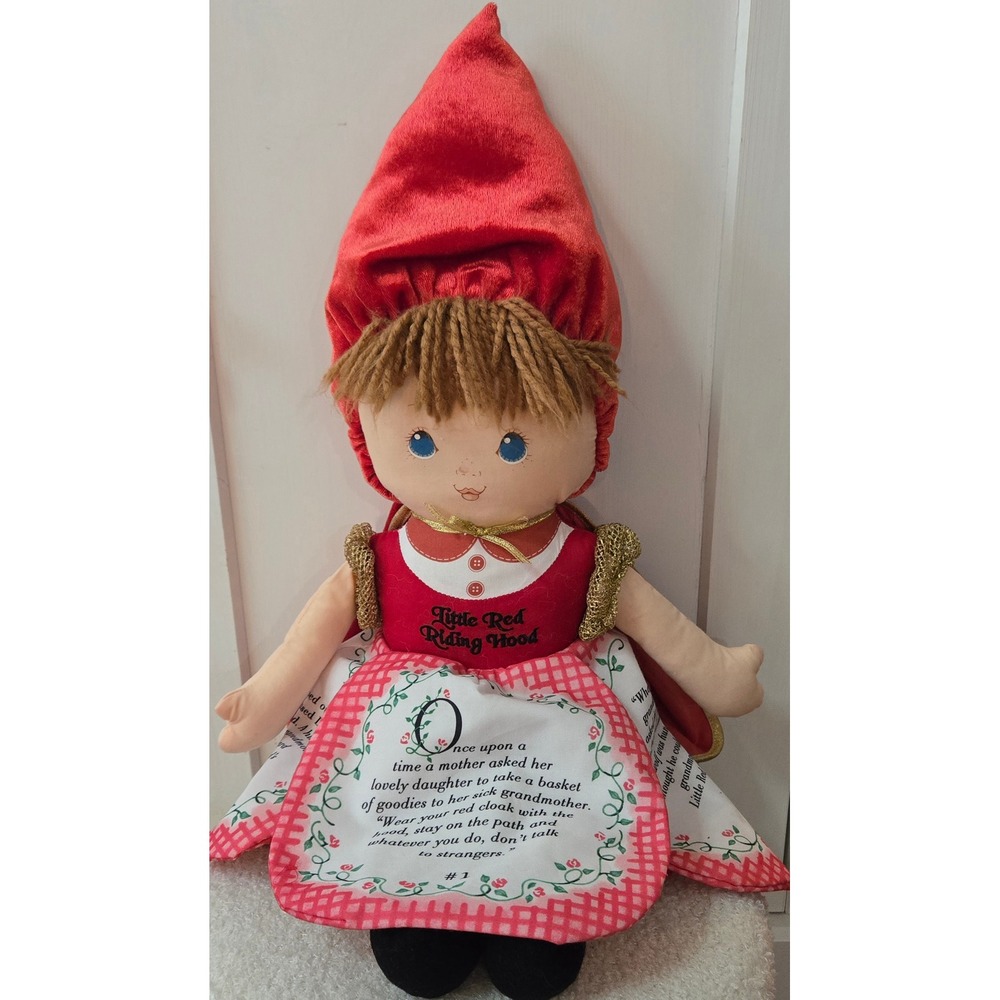 Eden Little Red Riding Hood Storybook Plush Doll 18 Inch Red Velvet Vintage Toy